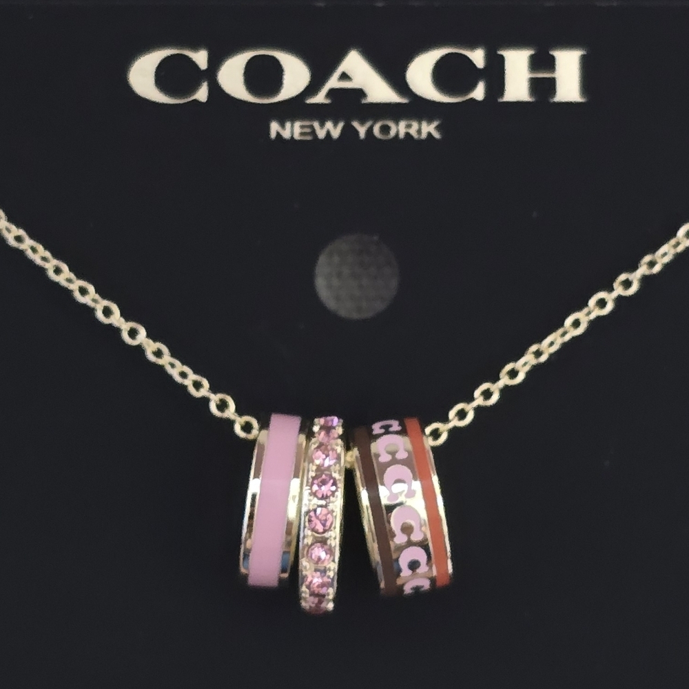 Coach 3-Ring Signature Enamel Necklace